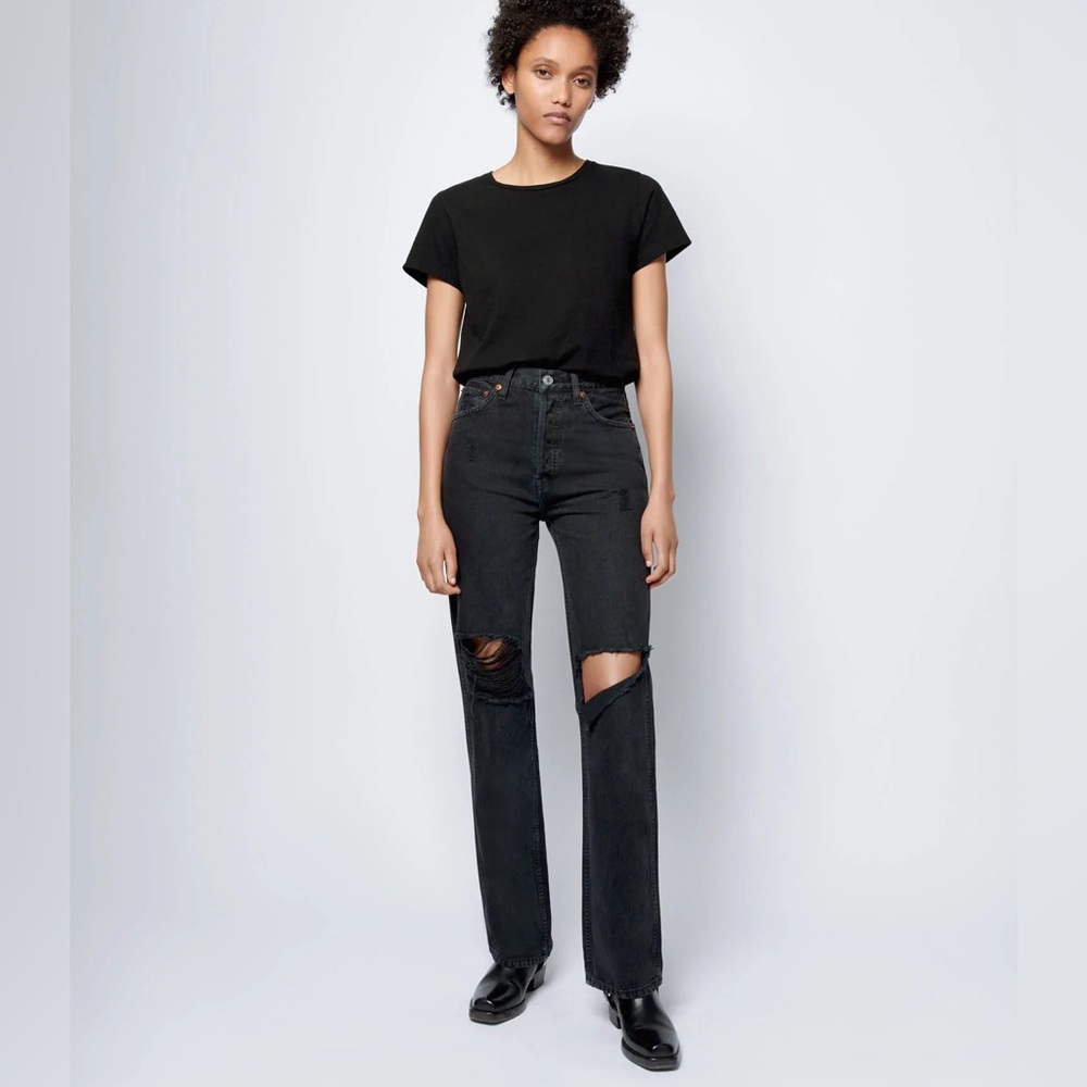 Re/Done high loose distressed denim jeans